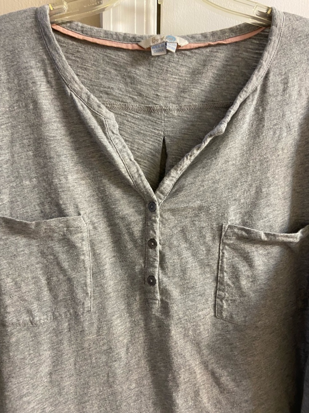 Boden Grey Long-Sleeve Henley Top Sz 18 - Picture 3 of 6